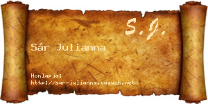Sár Julianna névjegykártya
